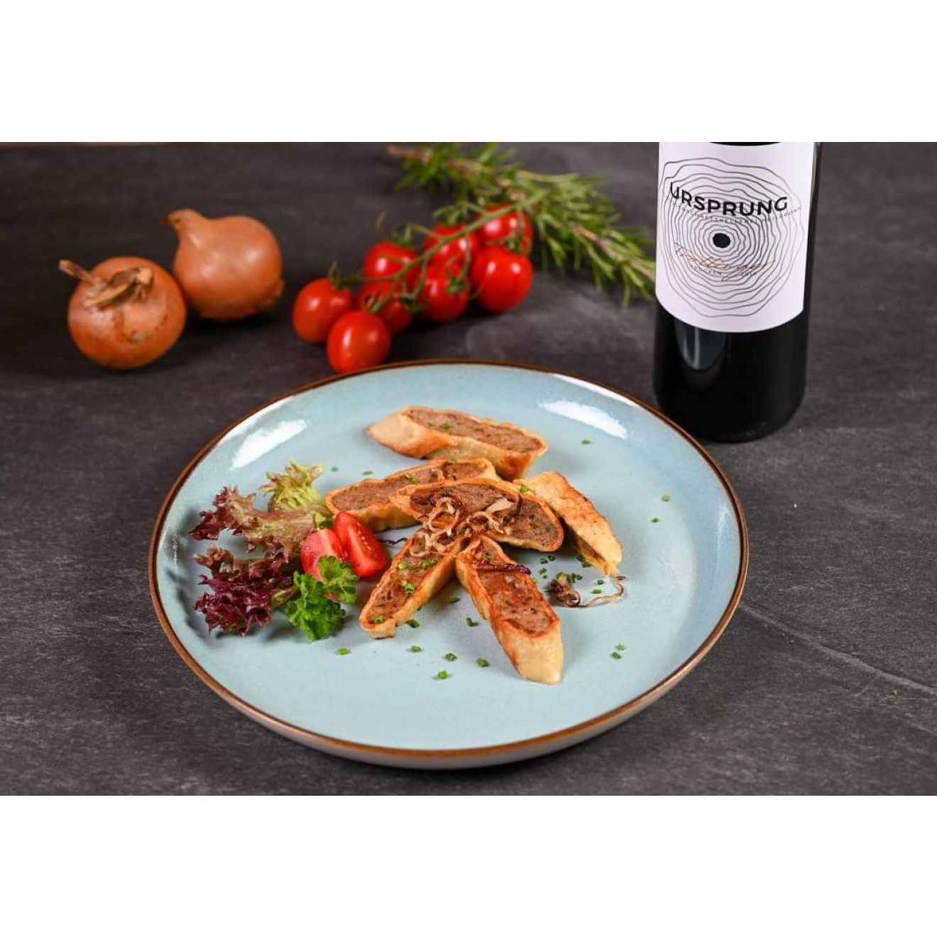 Gebratene Maultaschen und Trollinger