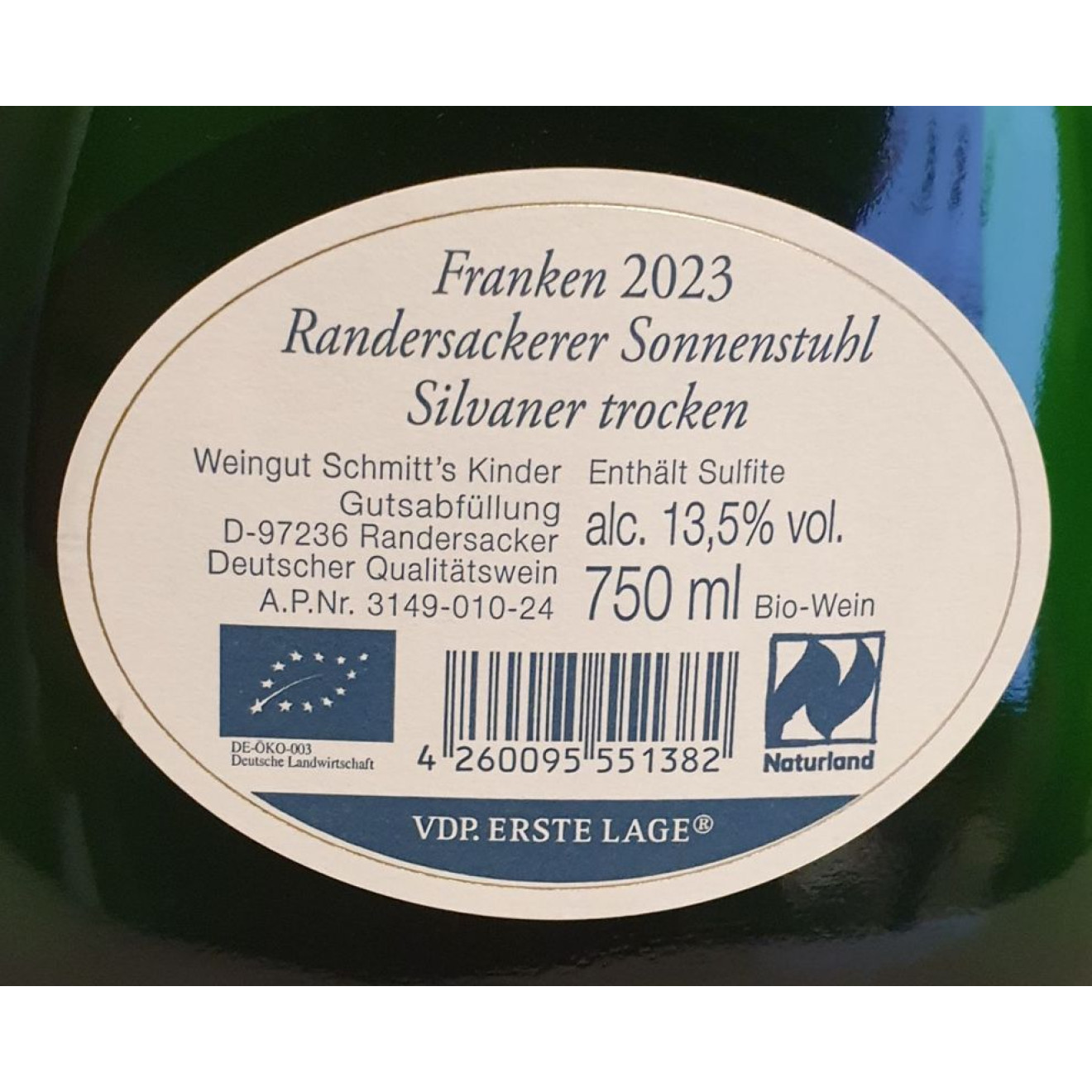 Randersackerer Sonnenstuhl Silvaner BIO VDP 1.Lage trocken 2023 0,75l