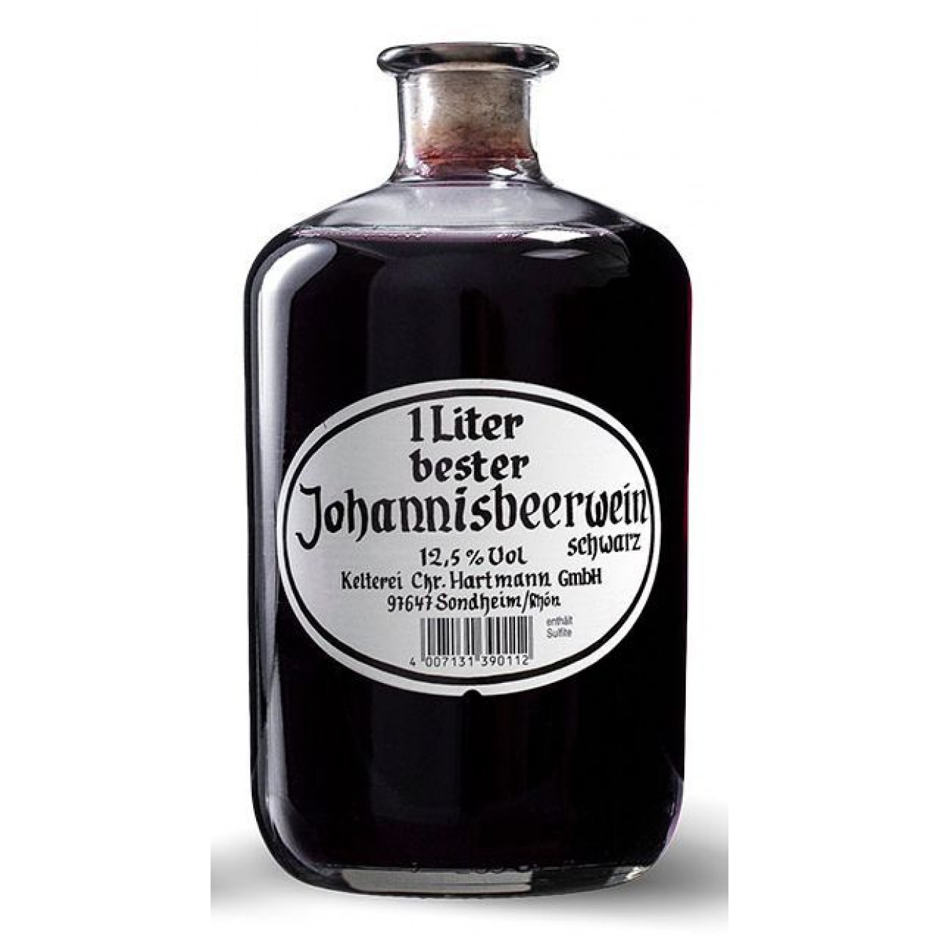 Johannisbeerwein schwarz in der Apothekerflasche 1,00l