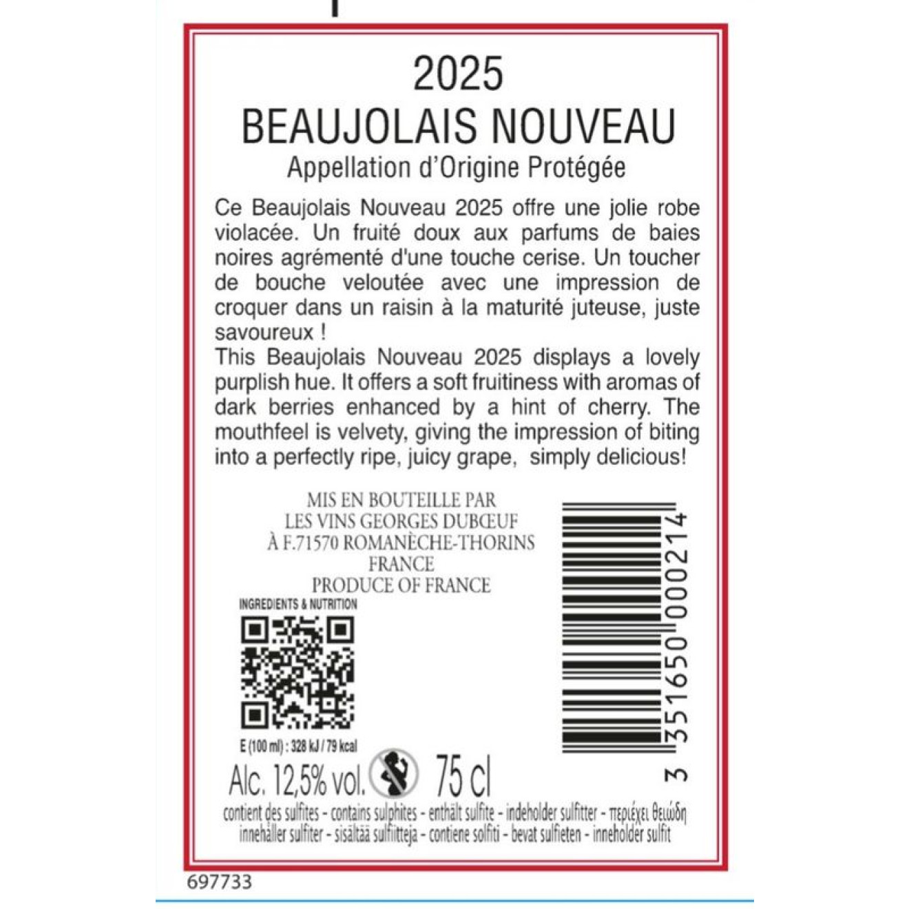GD Beaujolais Village Nouveau -Georges Duboeuf 2025er 0,75l