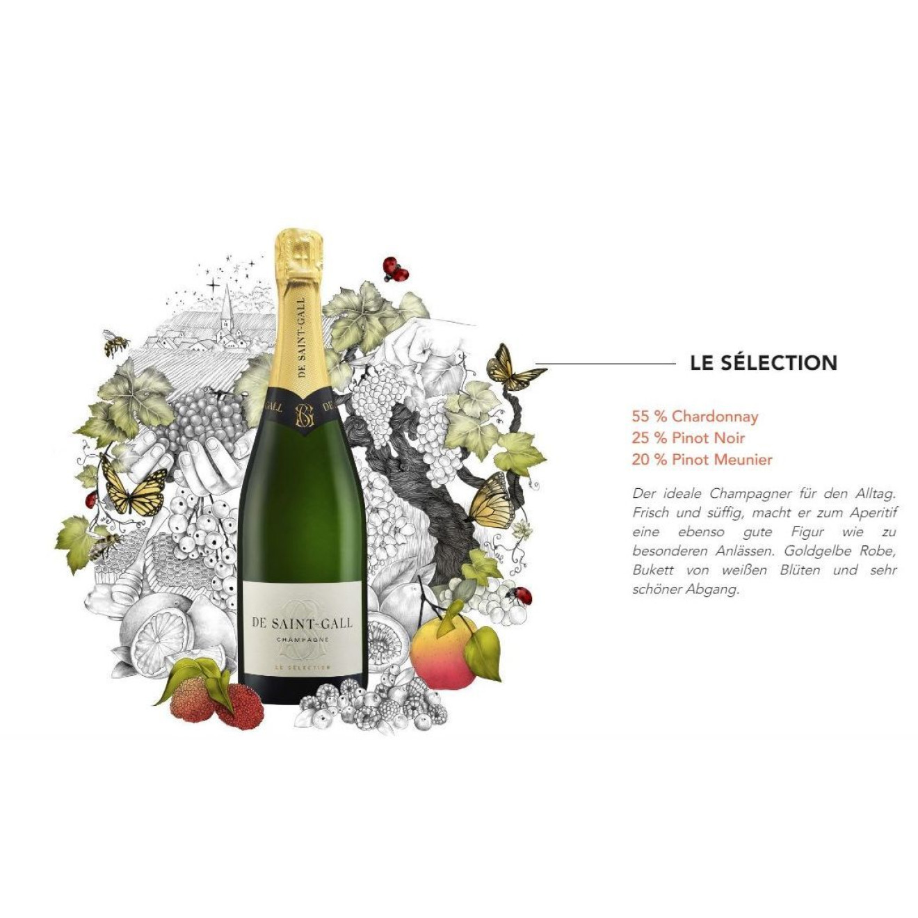 Champagne de Saint Gall Brut Tradition Premier Cru 0,75l