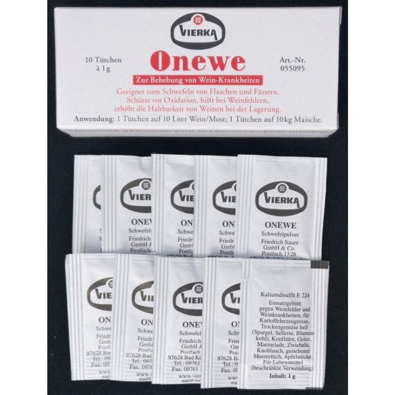 Onewe Kaliumdisulfit (Schwefelpulver) E224 10 x 1g Tütchen