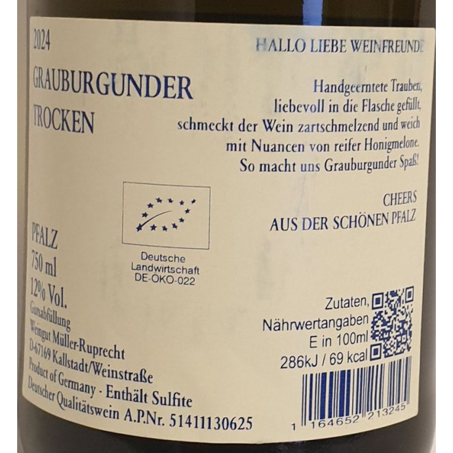 MR Grauer Burgunder trocken BIO 2023 0,75l