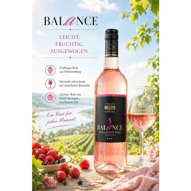 Balance Trollinger QbA rose trocken 2024 0,75l