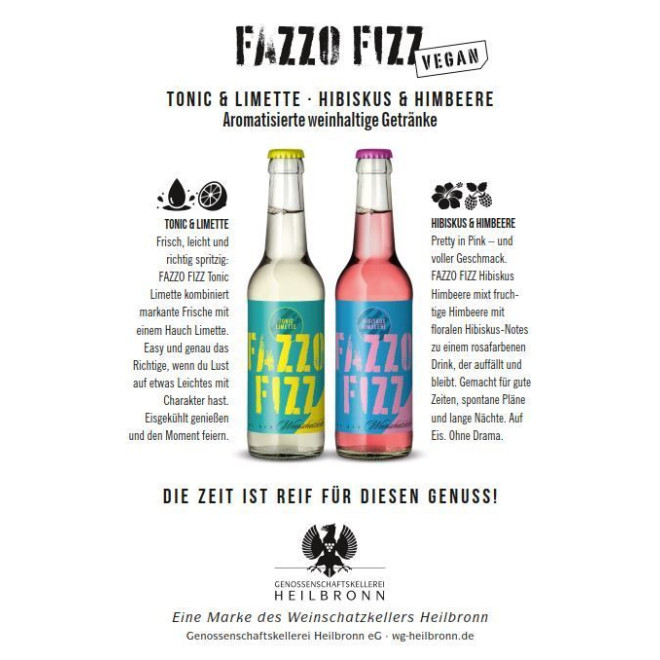 -Fazzo Fizz- Tonic und Limette 0,33l - aromatisiertes weinhaltiges Getränk