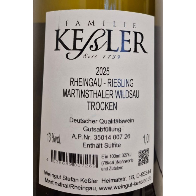 Marthinsthaler Wildsau Riesling trocken Keßler 2024 1,00l