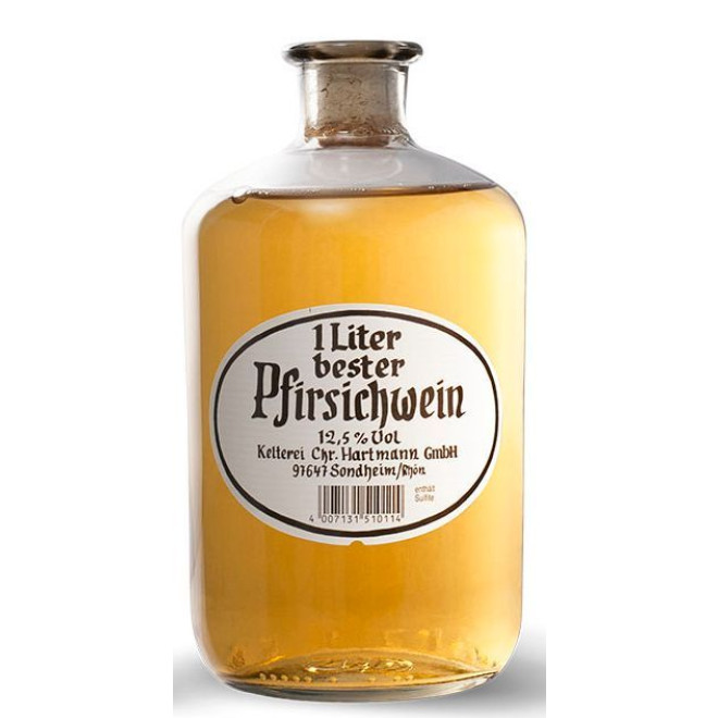 Pfirsichwein in der Apothekerflasche 1,00l