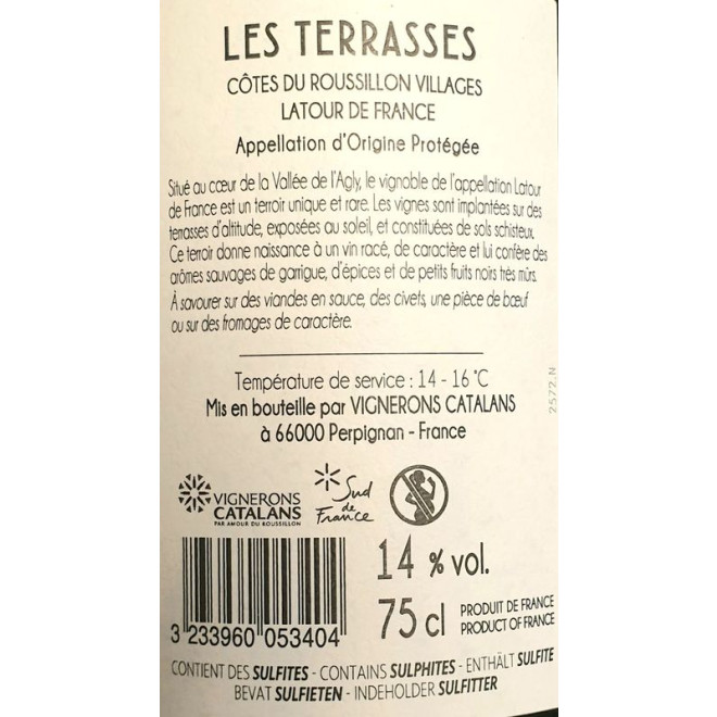 Latour de France Les Terrasses Cotes du Roussillon Villages 2018 0,75l