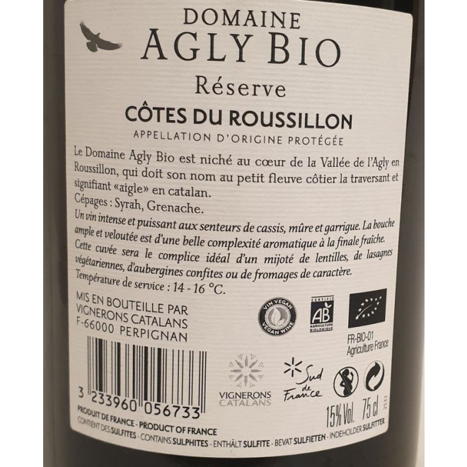 Domaine Agly Réserve Roussillion Villages Bio 2019 0,75l