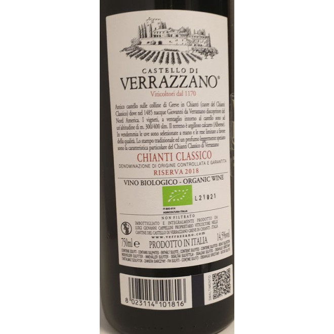 Chianti Classico Riserva DOCG Verrazzano Sangiovese und Canaiolo 2018 0,75l