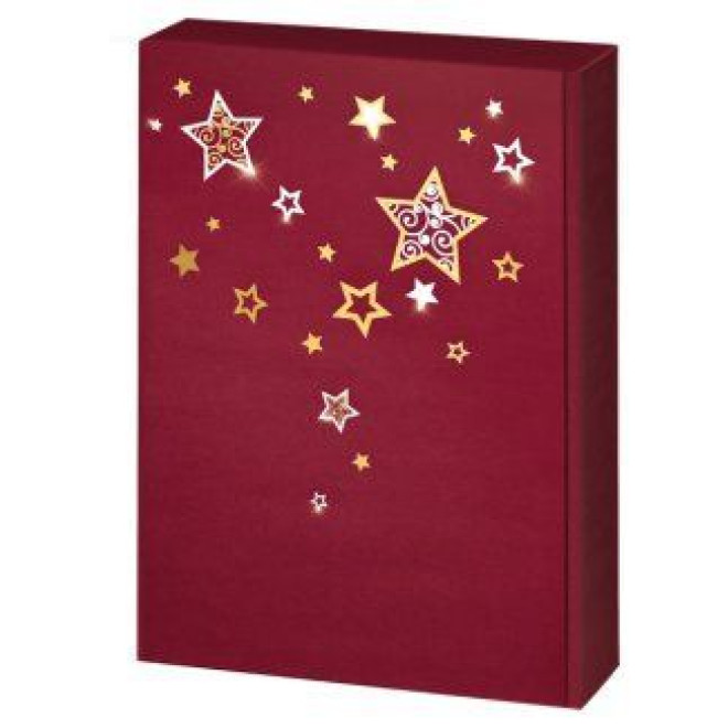 3er Geschenkkarton Lino Weihnacht. Rot 360mm,