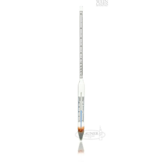 Alkoholometer mit Thermometer 0-100% 1,00St
