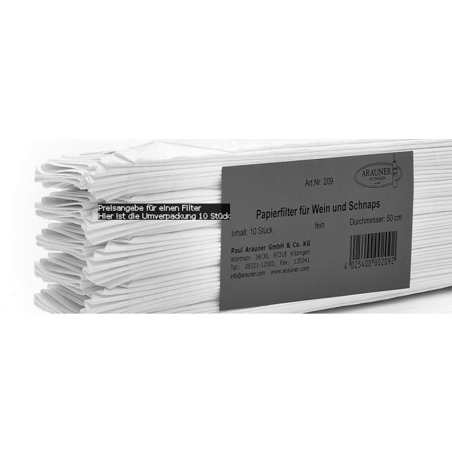 Papierfilter 40cm Ø für Wein und Schnaps 1,00St