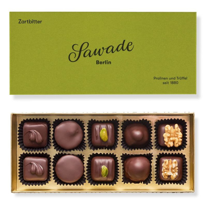 SAWADE Pralinenschachtel Zartbitter 115g