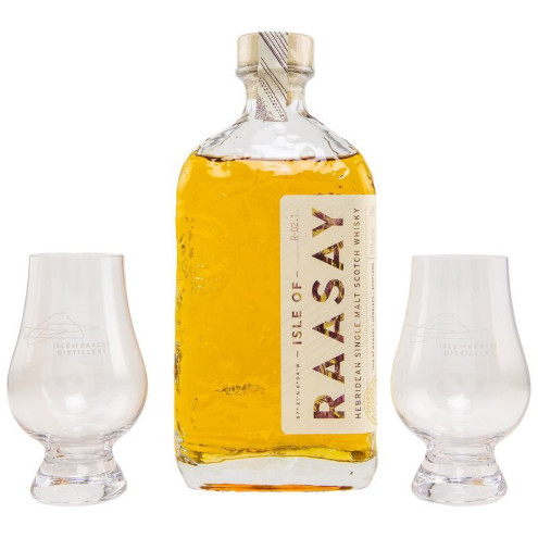 Isle of Raasay Single Malt Whisky - mit 2 Glencairn Gläsern 46,4% 0,70l