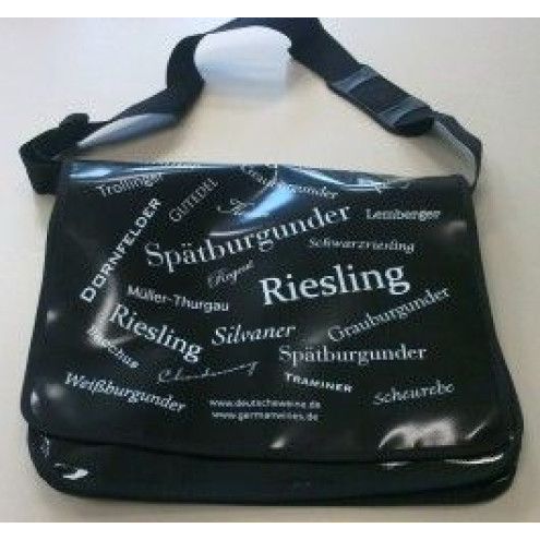 Rebsortentasche schwarz mit Tragegurt