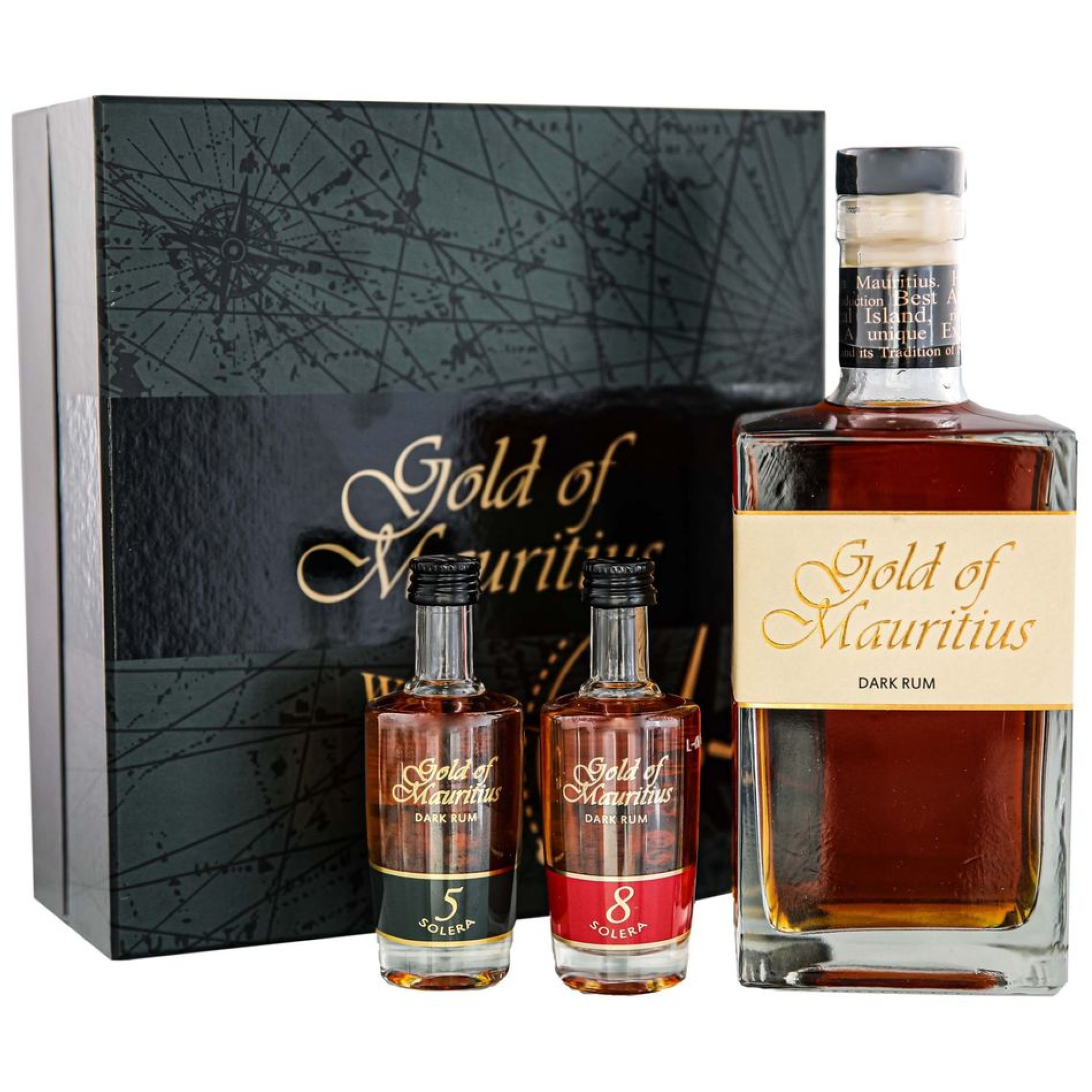 Gold of Mauritius Dark Rum Giftset 40% 0,7l+2x0,05l